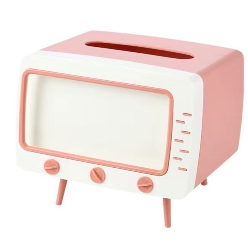 TV shaped Tissue Box with Cell Phone Display - NEW